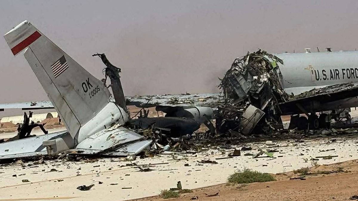 'Irreplaceable' US plane needed to hunt deadly drones was obliterated in Iran attack that wounded 12
