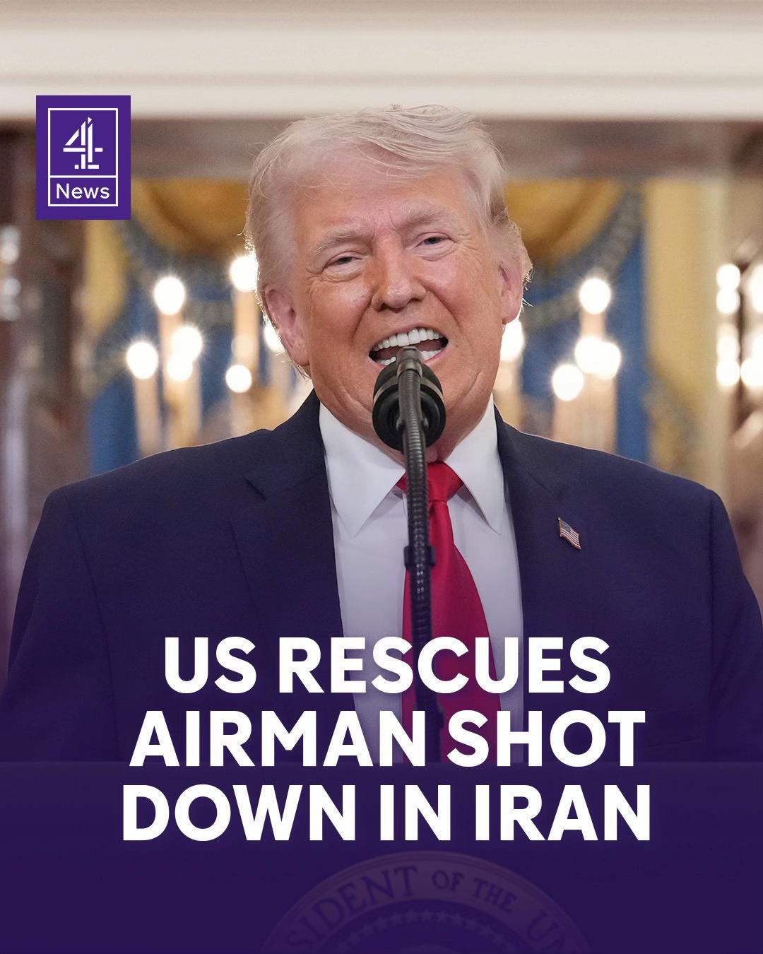A second US crew member who was missing in Iran since Friday, after an American F-15 fighter jet was shot down, has been rescued. #DonaldTrump #Iran #C4News