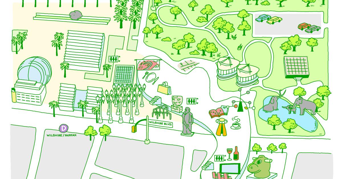 Come for the Jeff Koons living sculpture, stay for the wine: A map of LACMA's David Geffen Galleries