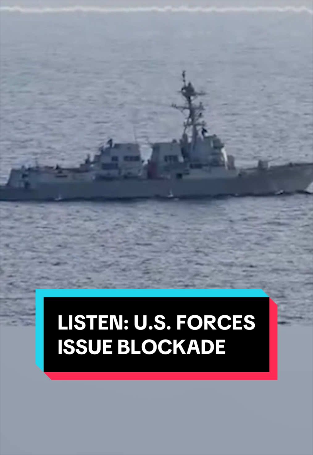 U.S. Central Command released audio on Wednesday of forces issuing a warning to all ships entering and departing Iranian ports of an American naval blockade in the Middle East. "If you do not comply with this blockade, we will use force. The whole of the United States Navy is ready to force compliance." According to CENTCOM, no vessels made it past U.S. forces during the first 48 hours of the blockade.