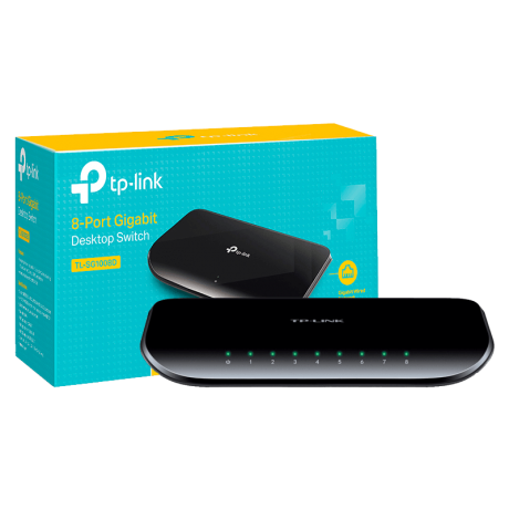 TP-LINK (TL-SG1008D V8) 8-Port Gigabit Unmanaged Desktop Switch, Plastic Case