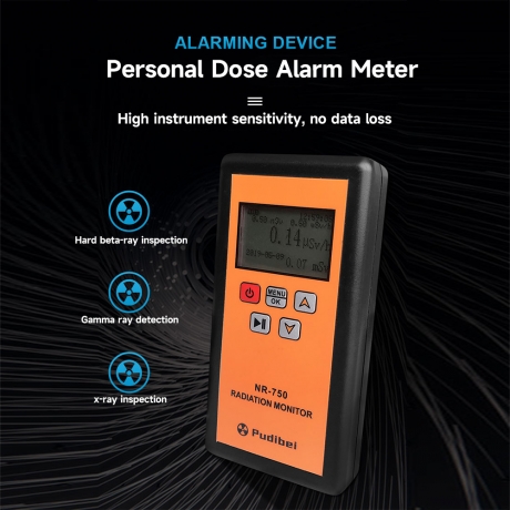 NR-750 Nuclear Radiation Detector LCD Display Household Radioactive Tester Geiger Counter β Y X-ray Detection Triple Alarm