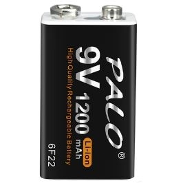 PALO – batterie li-ion Rechargeable, 1200mAh, micro USB, 9 volts, 6F22, 9 V, Lithium-ion, pour h
