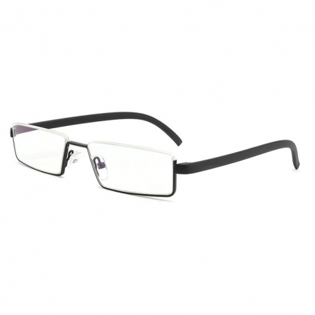 Daddy Cow Reading Glasses DC90 Stainless Steel Half Frame Anti-Reflective Unisex Women & Men